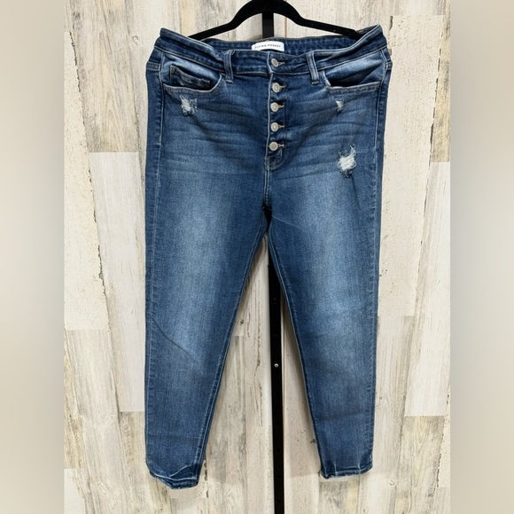 High Rise Buttonfly Skinny Jean - Picture 2 of 6